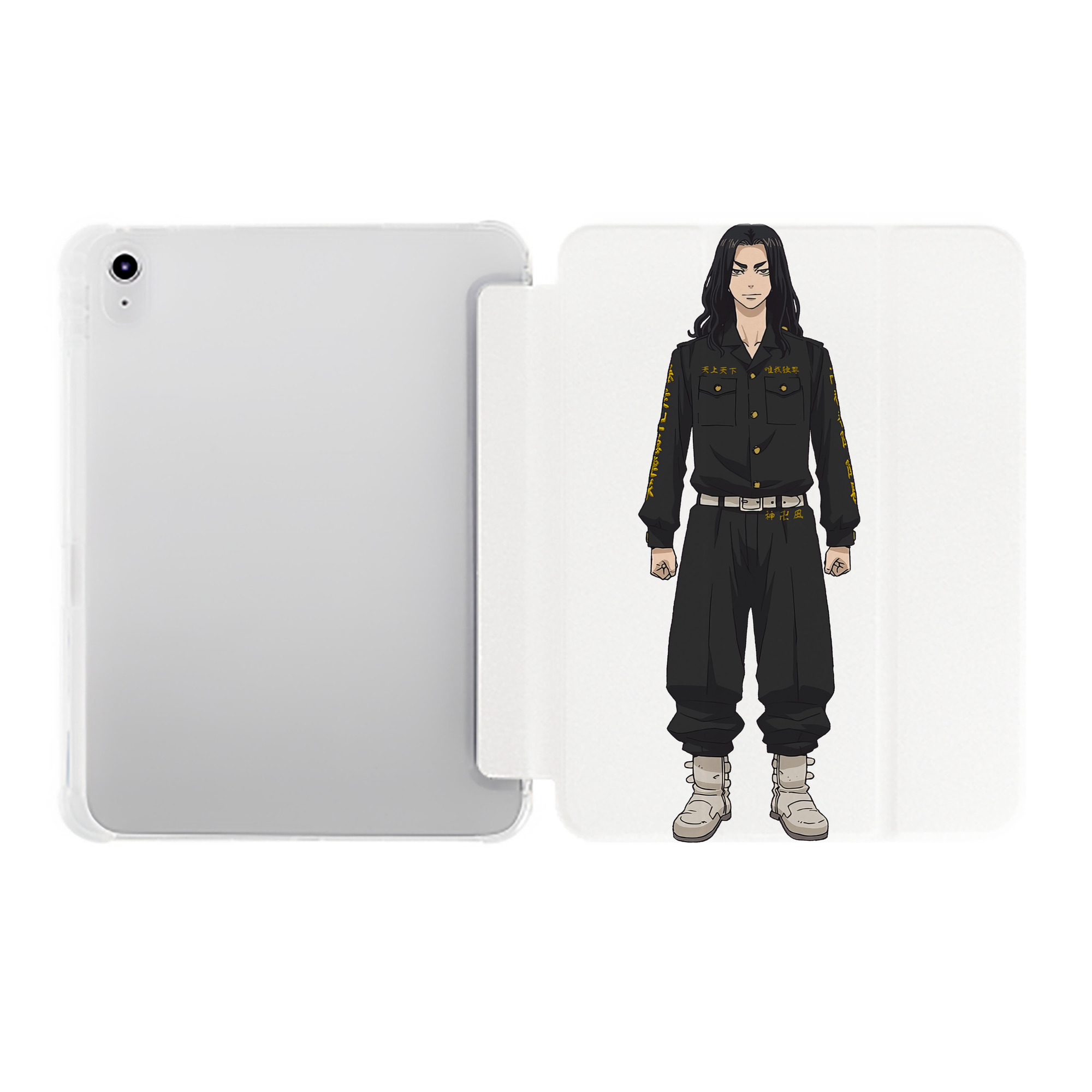 （画像用） 東京リベンジャーズ Tokyo Revengers IPad ケース ペン収納付き 三つ折りスタンド PUレザー×シリコン 対応機種9.5/10.5/10.9インチ